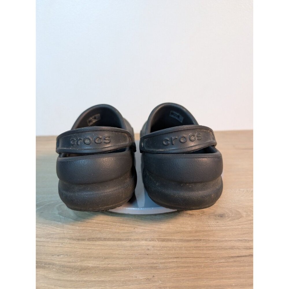 Crocs Sandal Womens 12 Black Slingback Bistro Clog Work Chef Shoe Anti Slip - Picture 5 of 8
